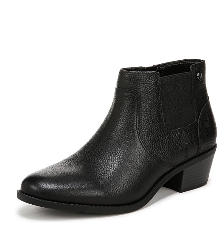 Vionic Womens Finn Ankle Booties Us 8 Eu 38.5 Black Leather Boots Nwob